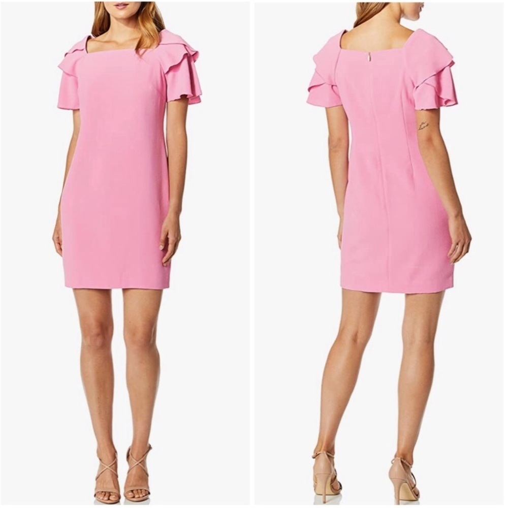 Trina Turk Wander Ruffled Sleeve Sheath Dress